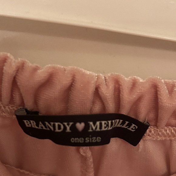 Brandy Melville Pink Velvet Shorts - Picture 3 of 4